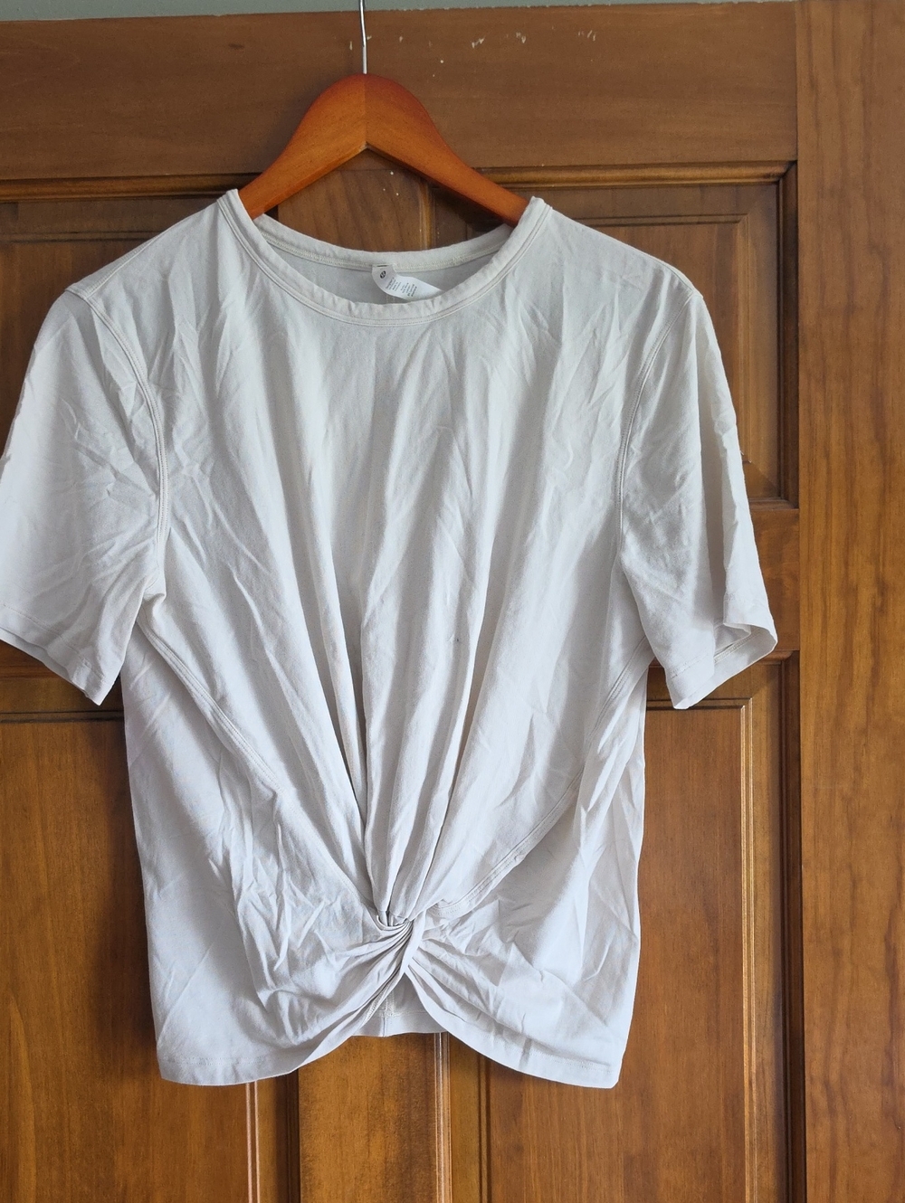 lululemon athletica Short Sleeve Twist-Front Tee in Off-white